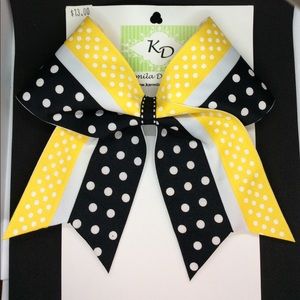 Girl Hair Bow Tie White Black And Yellow